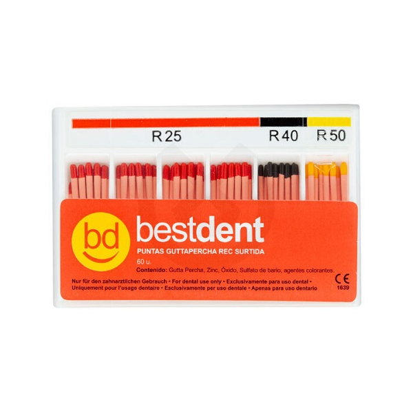 gutta rec bd Guttapercha Reciproc R25-R40-R50 Bestdent 60kom.