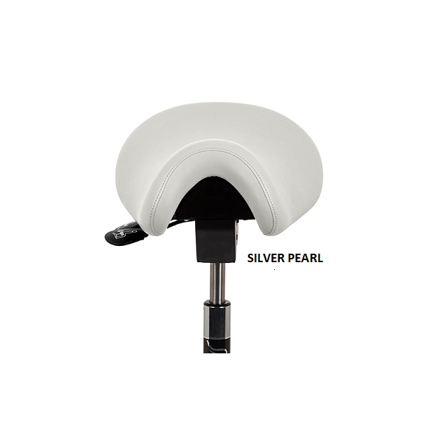 Ergonomska stolica na sedlo Bambach bez naslona - vinilna navlaka Silver Pearl